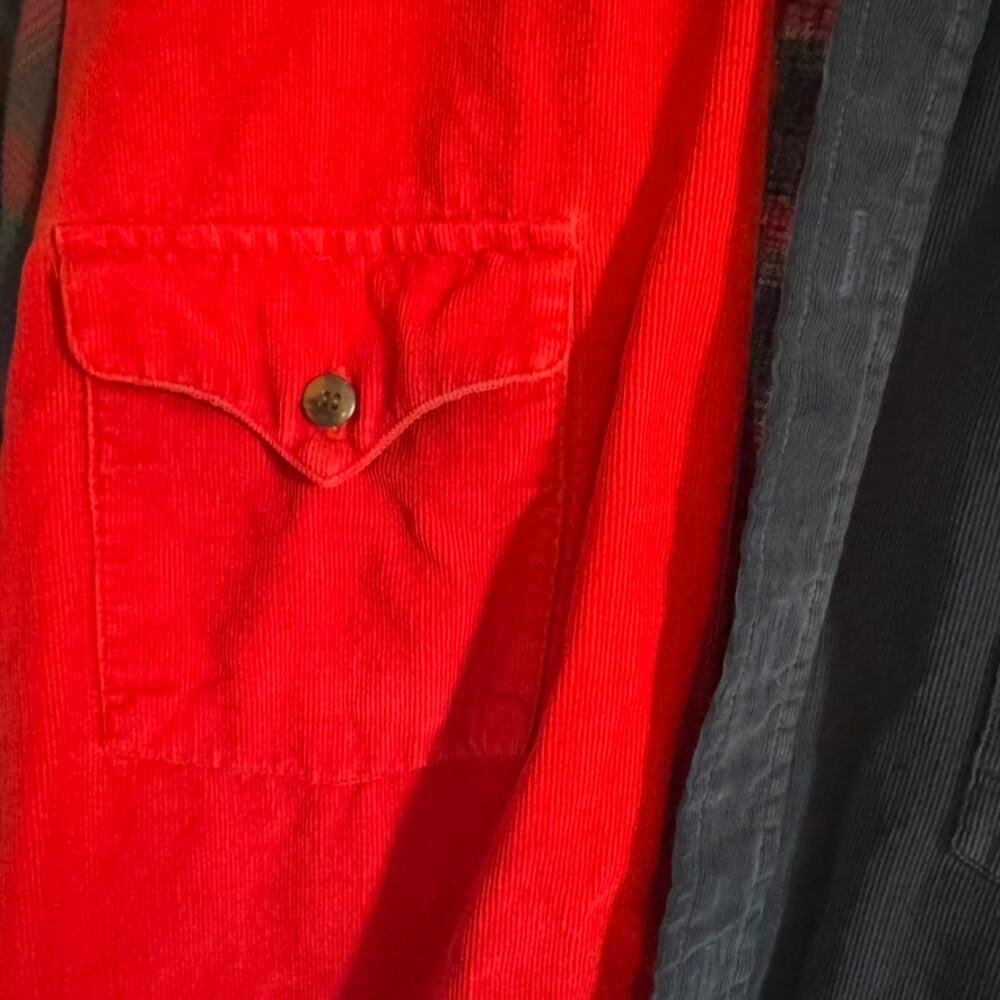 Panhandle Slim Cowboy Cord&Flannel Long Sleeve Button Up Red & Blue sz L - Picture 5 of 5